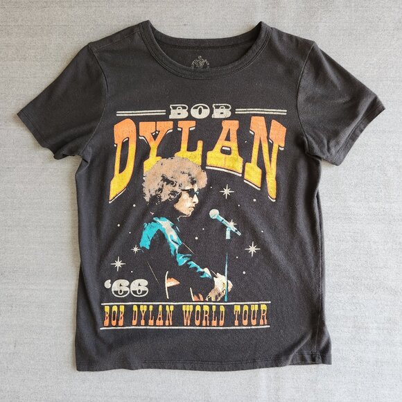 Bob Dylan World Tour 1966 Graphic Tee-Shirt Crew Neck Short Sleeve Black Unisex - Picture 3 of 10